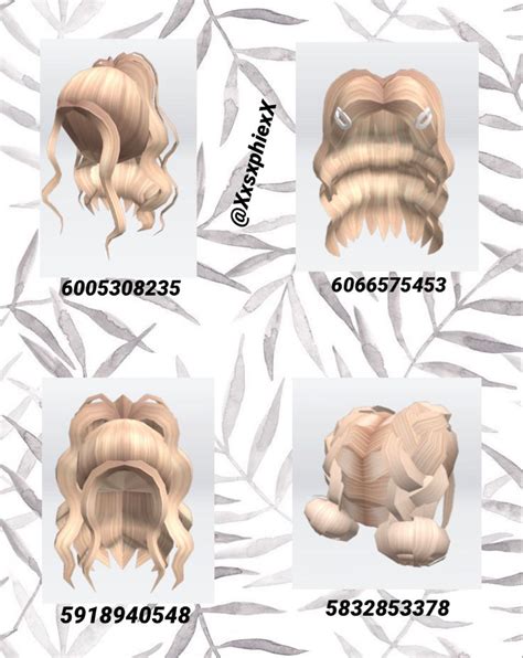  Roblox Blonde Hair Codes How to wear hairs Bloxburg In accessories copy code Brookhaven Berry Avenue In the equipped section copy c. . Hair codes for bloxburg